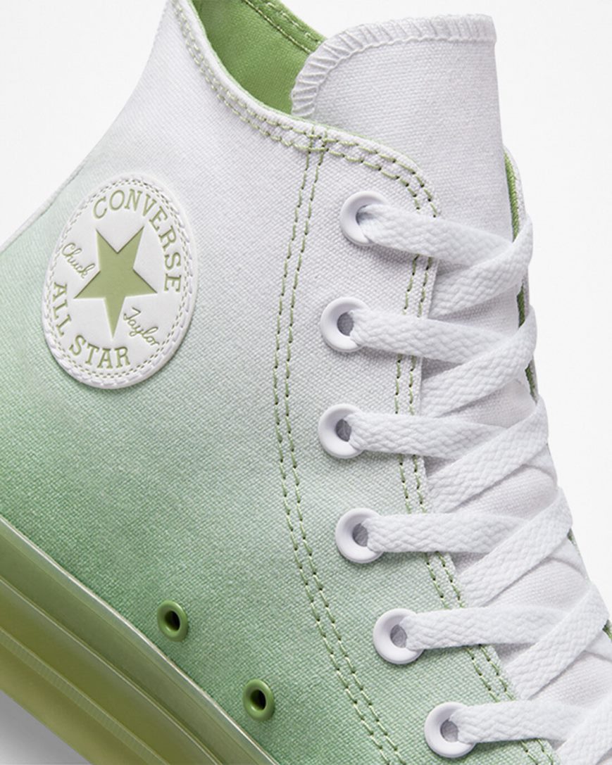 Dámské Boty Vysoké Converse Chuck Taylor All Star CX Gradient Zelene Bílé Zelene | CZ REUS40